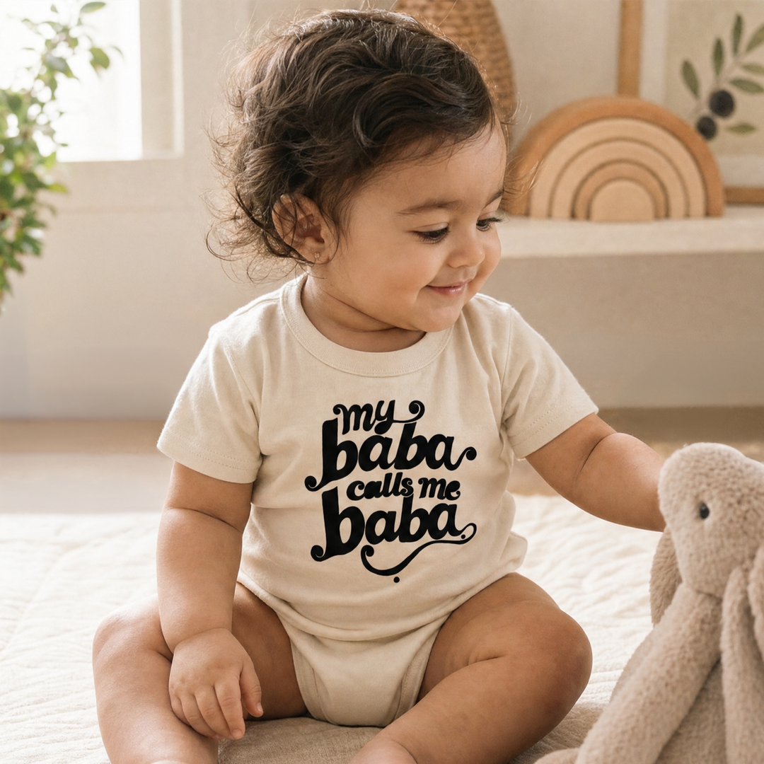 My Baba Calls Me Baba Organic Cotton Onesie