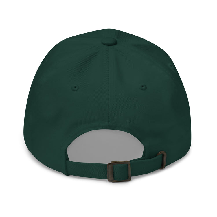 Taq Taq Taqiyah cap in black, angled view, Arabic wordplay embroidered dad hat by BOSA