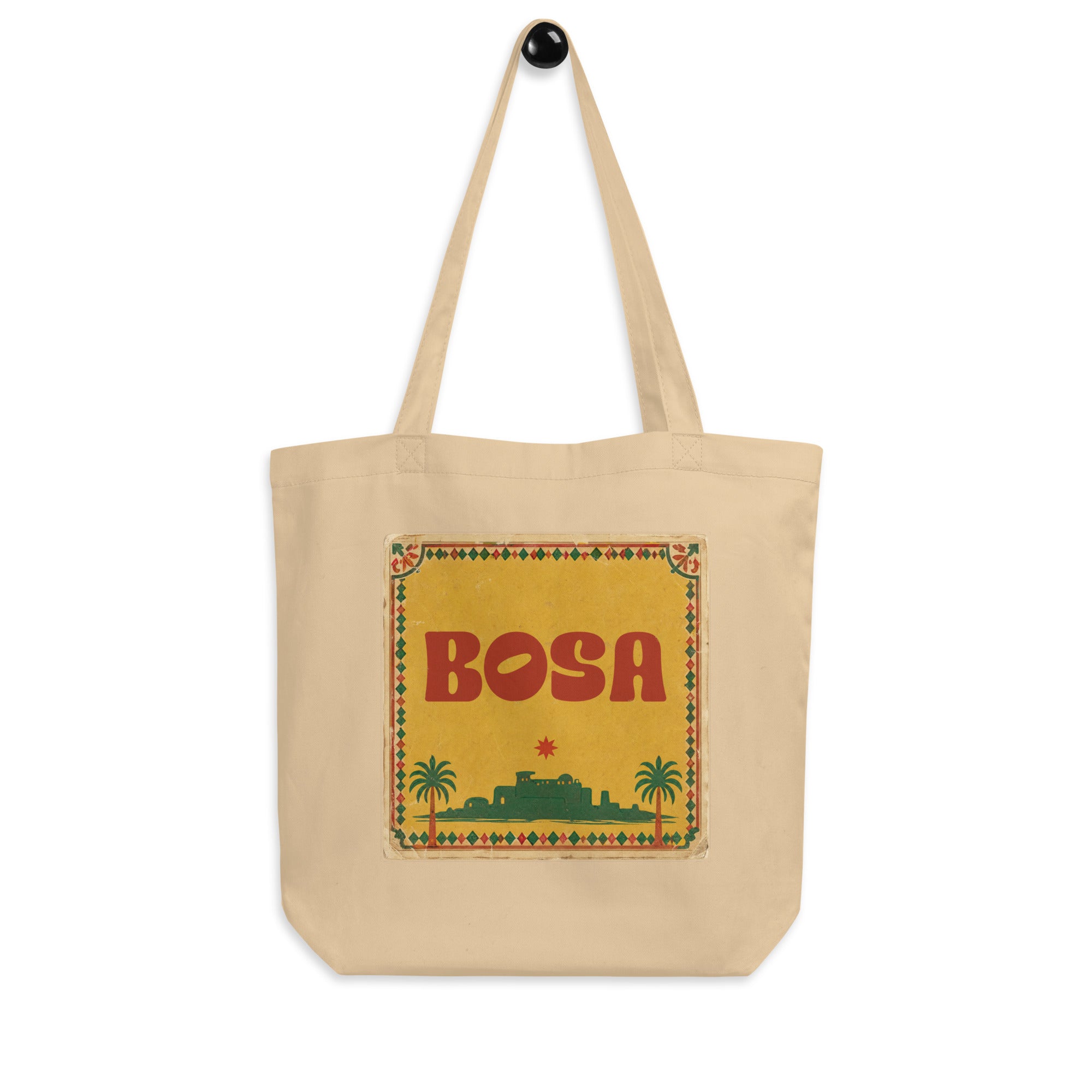 BOSA eco tote bag in oyster, front view, Arabic design accessory by BOSA