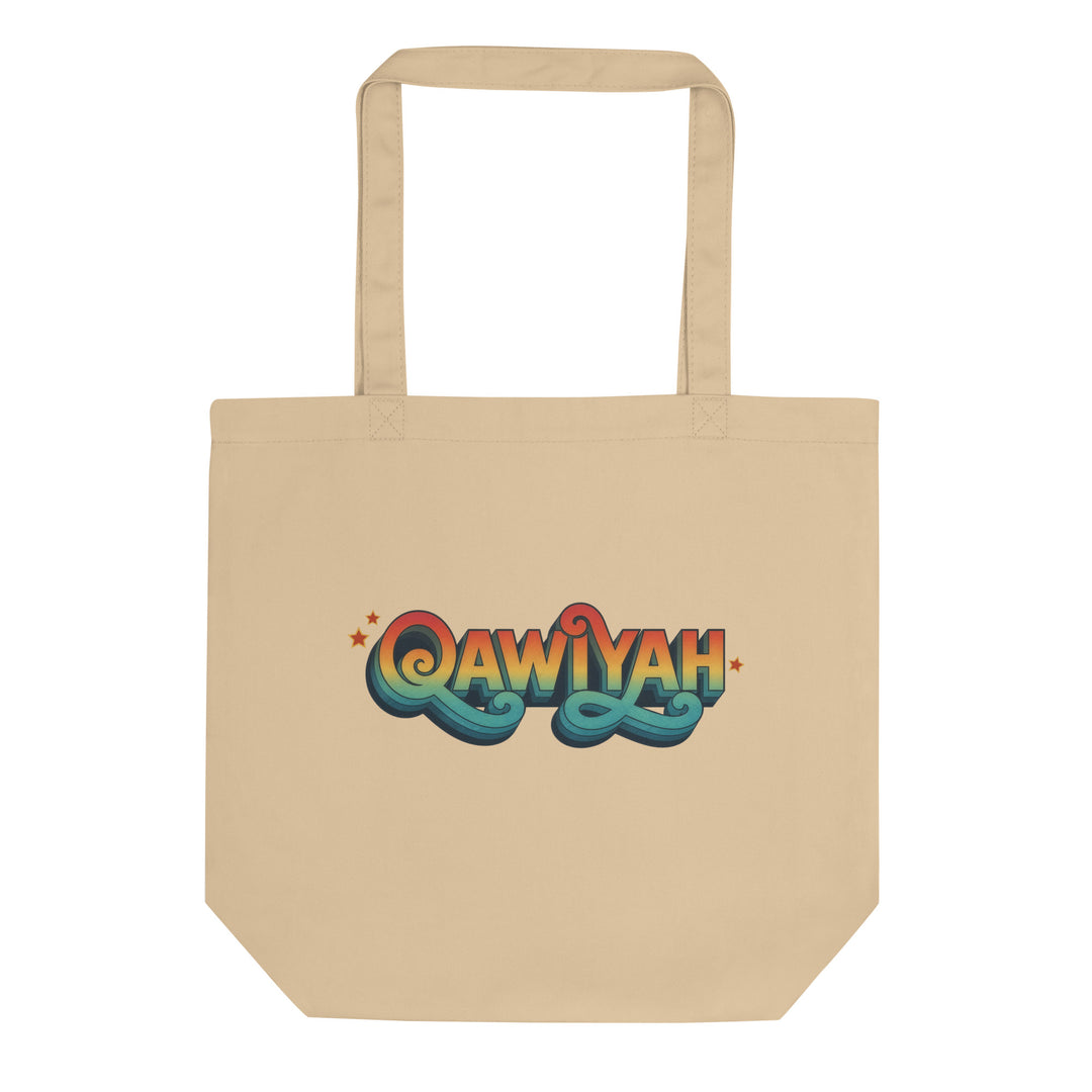 Qawiyah eco tote bag in oyster, front view, strong woman accessory by BOSA