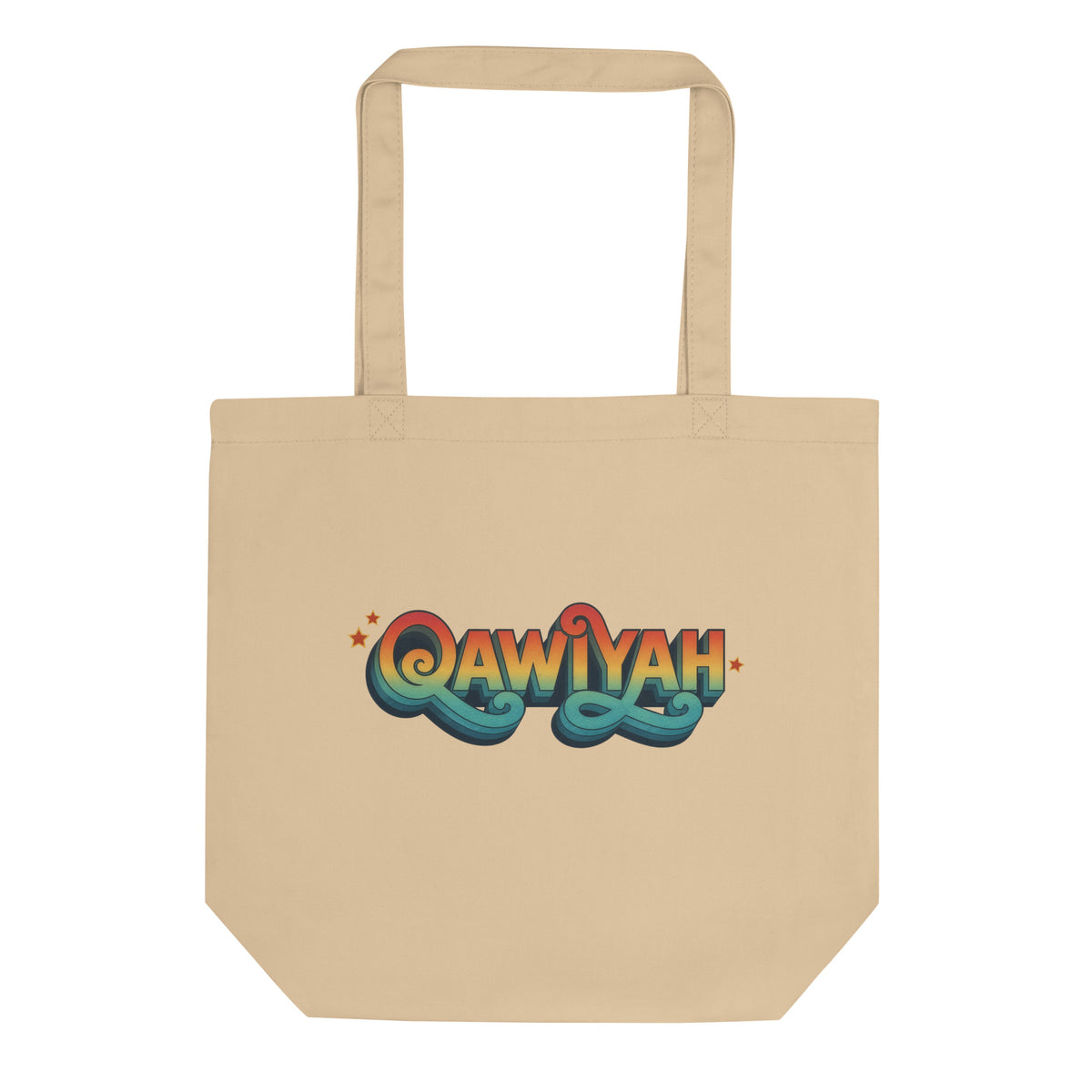Qawiyah eco tote bag in oyster, front view, strong woman accessory by BOSA