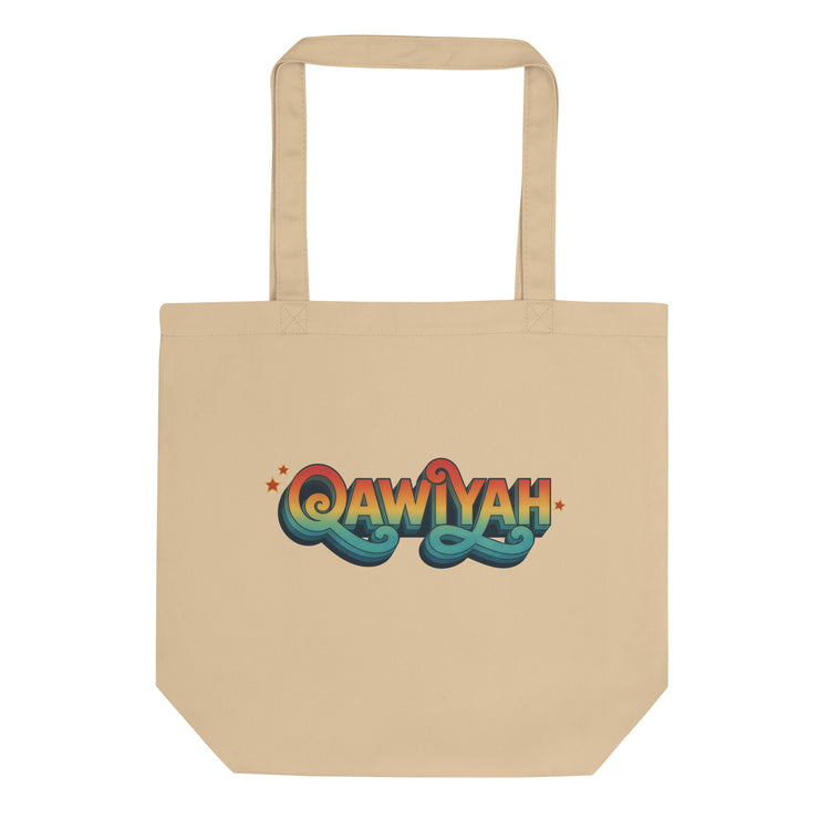 Qawiyah eco tote bag in oyster, front view, strong woman accessory by BOSA