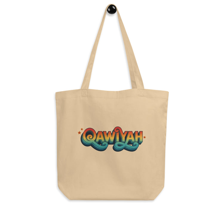 Qawiyah eco tote bag in oyster, front view, strong woman accessory by BOSA