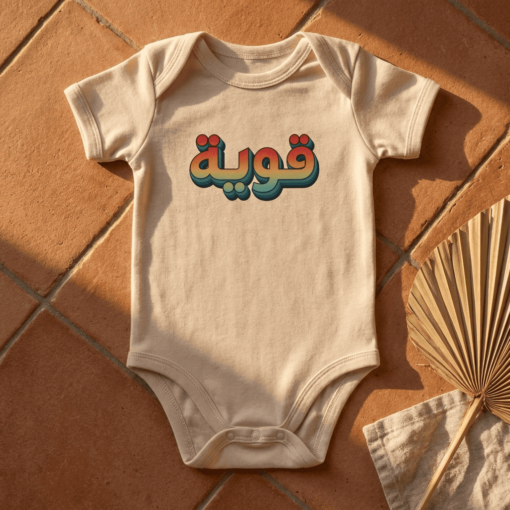 Qawiyah Arabic Organic Cotton Baby Bodysuit