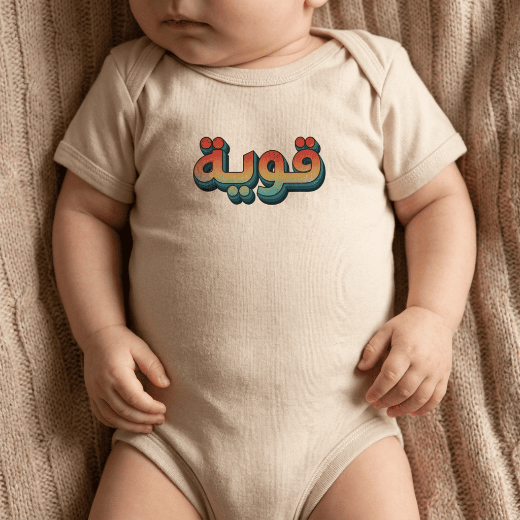 Qawiyah Arabic Organic Cotton Baby Bodysuit