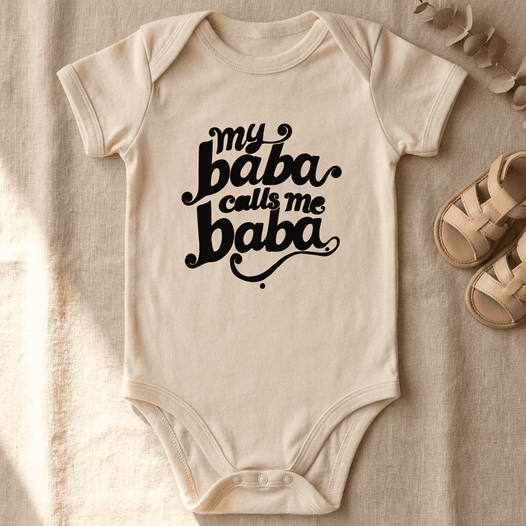 My Baba Calls Me Baba Organic Cotton Baby Bodysuit