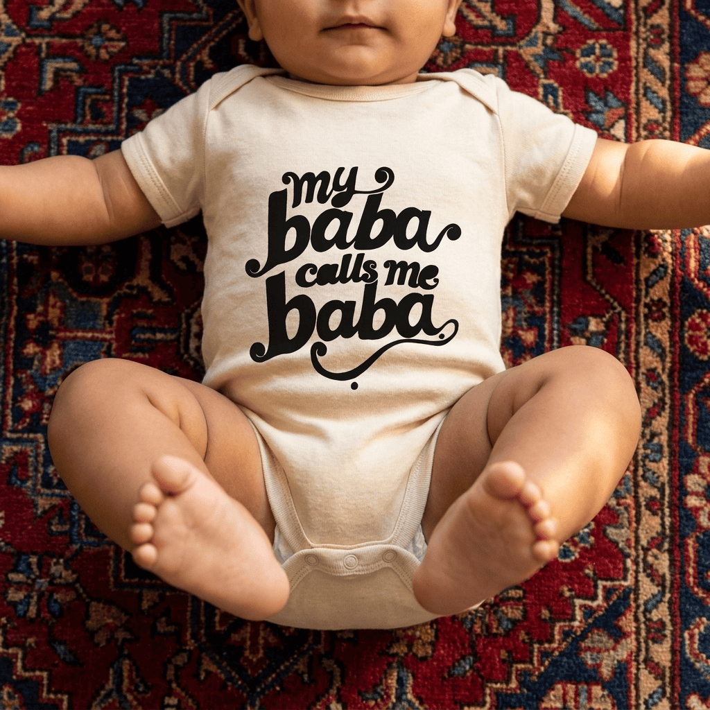 My Baba Calls Me Baba Organic Cotton Baby Bodysuit