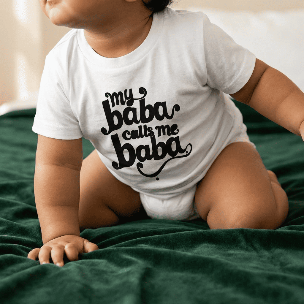 My Baba Calls Me Baba Short Sleeve Baby Tee