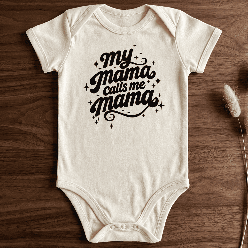 My Mama Calls Me Mama Organic Cotton Baby Bodysuit