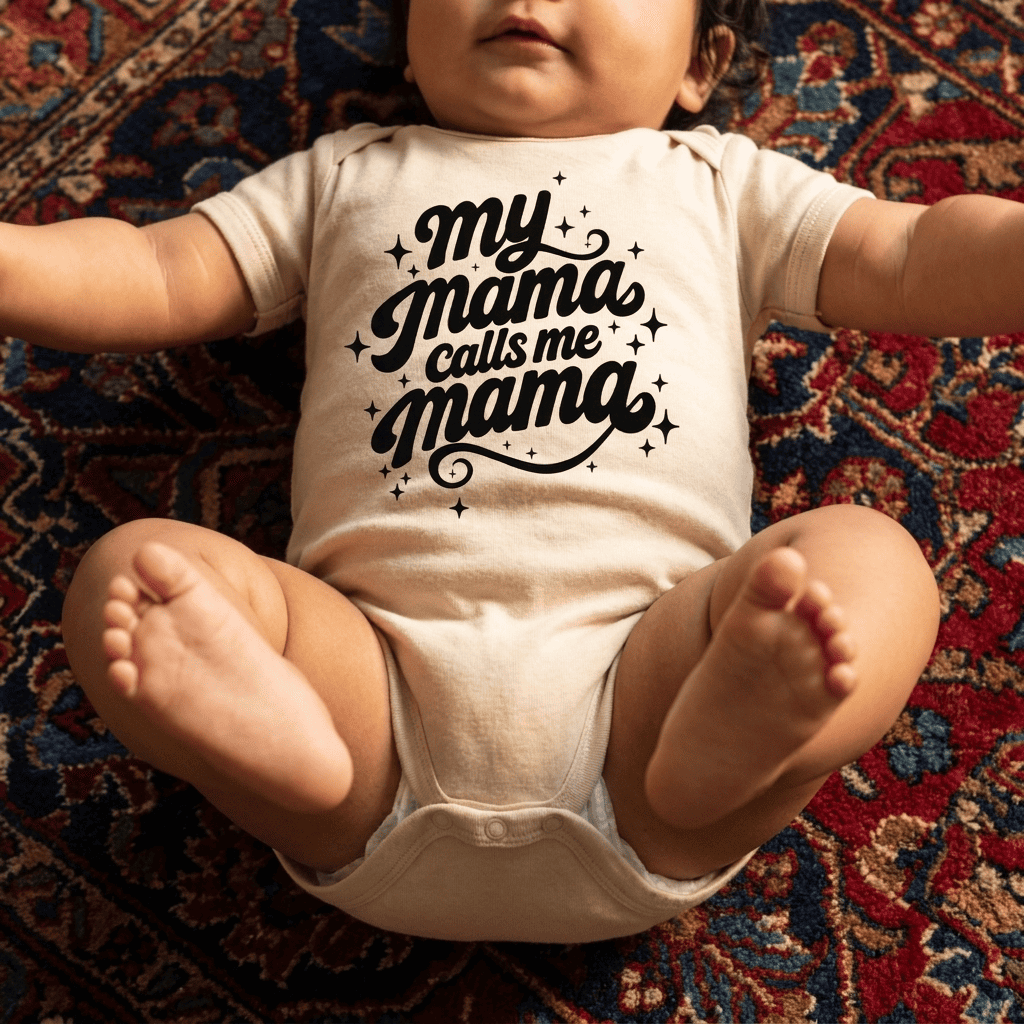 My Mama Calls Me Mama Organic Cotton Baby Bodysuit