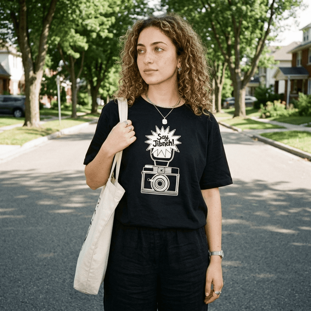 Say Jibneh Women’s Organic Ribbed Neck T-Shirt