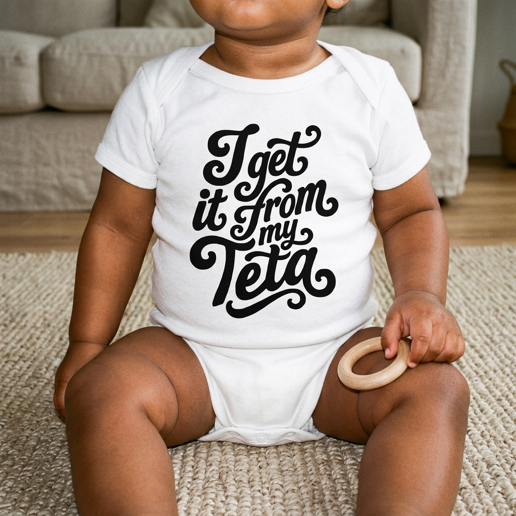 I Get It From My Teta Organic Cotton Baby Bodysuit