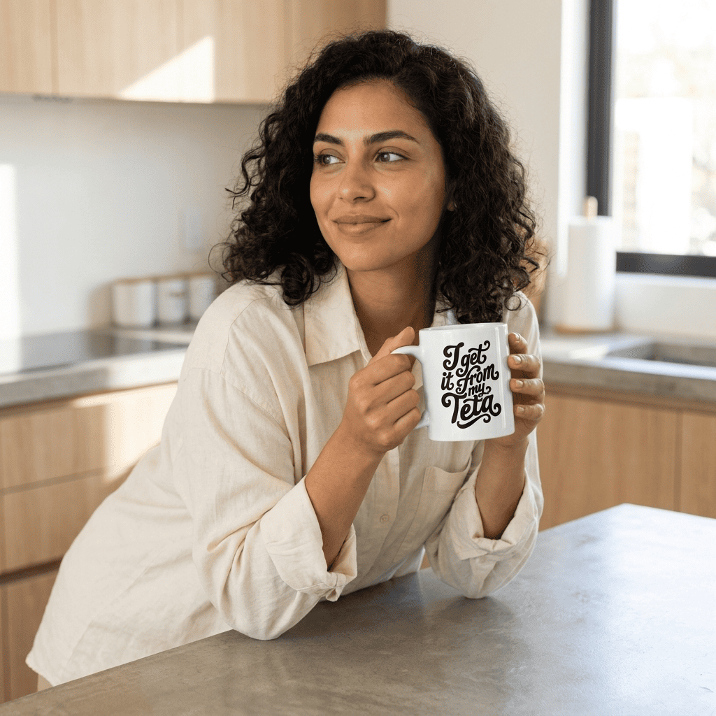 I Get It From My Teta ceramic mug, Arabic grandmother slogan gift by BOSA