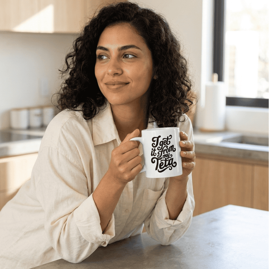 I Get It From My Teta ceramic mug, Arabic grandmother slogan gift by BOSA