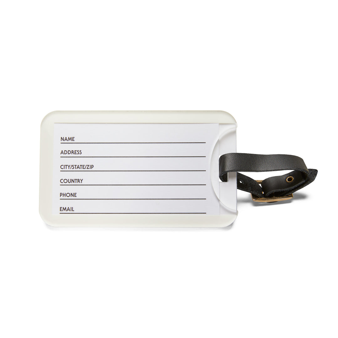 Habibi Energy luggage tag, Arabic slogan travel accessory by BOSA