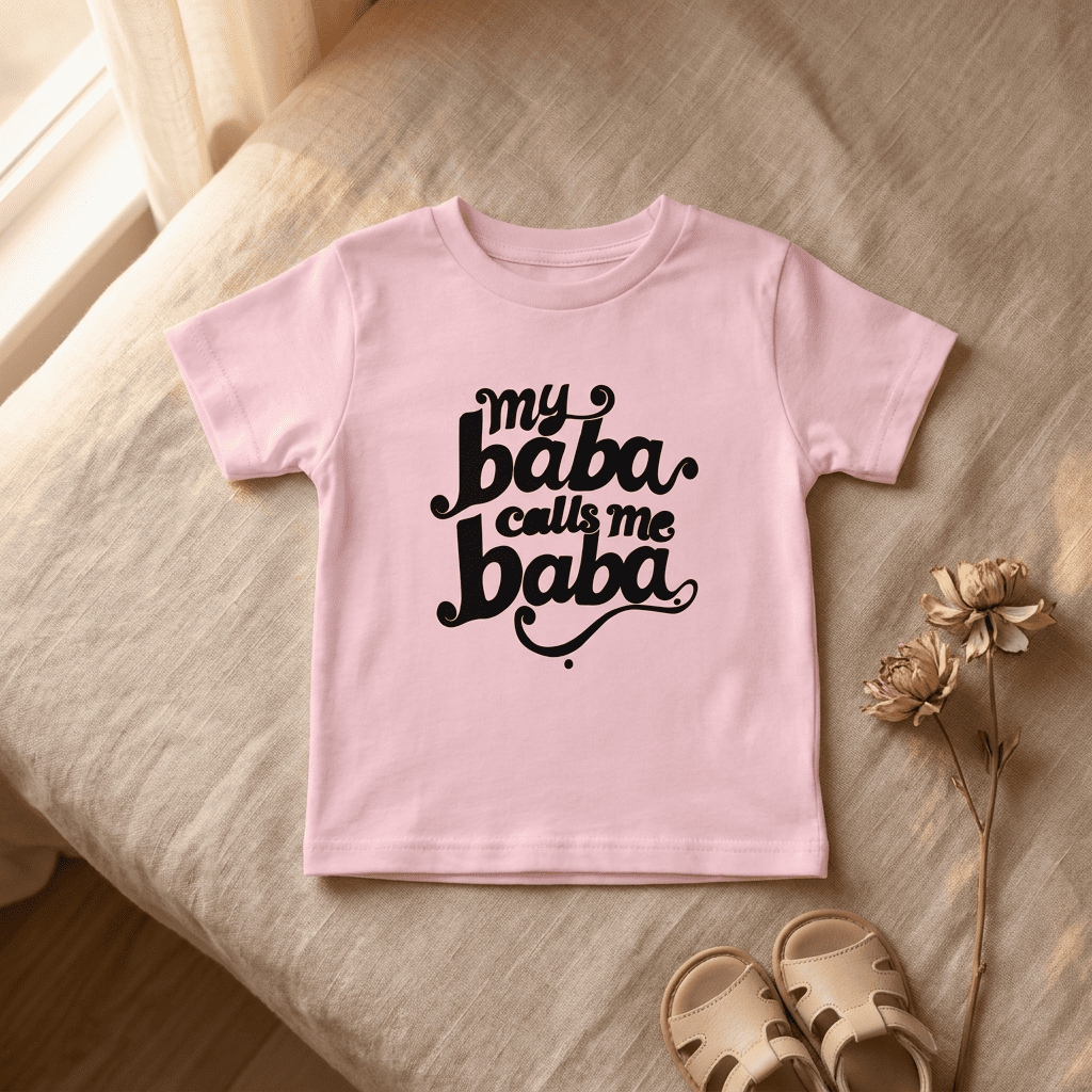 My Baba Calls Me Baba short sleeve baby tee, Arab family gift by BOSA