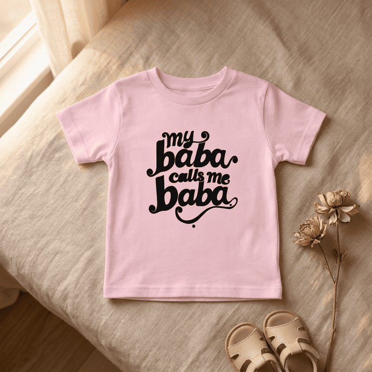 My Baba Calls Me Baba short sleeve baby tee, Arab family gift by BOSA