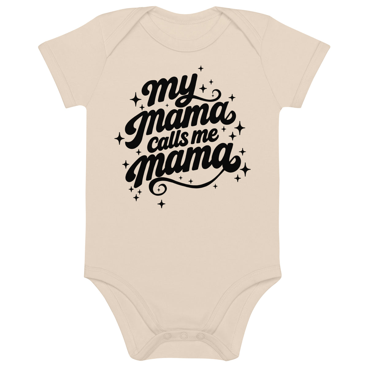 My Mama Calls Me Mama organic cotton baby bodysuit in natural, Arab family gift by BOSA