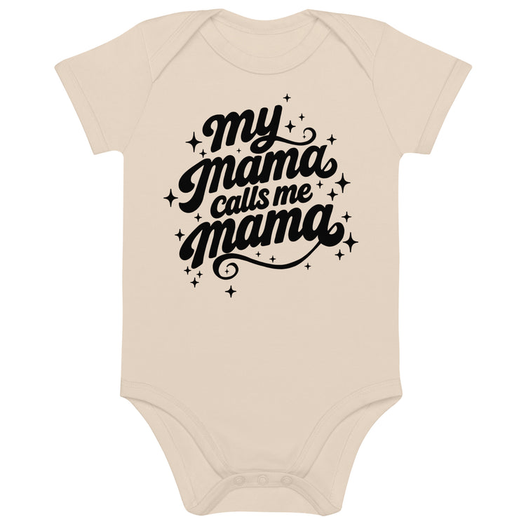 My Mama Calls Me Mama organic cotton baby bodysuit in natural, Arab family gift by BOSA