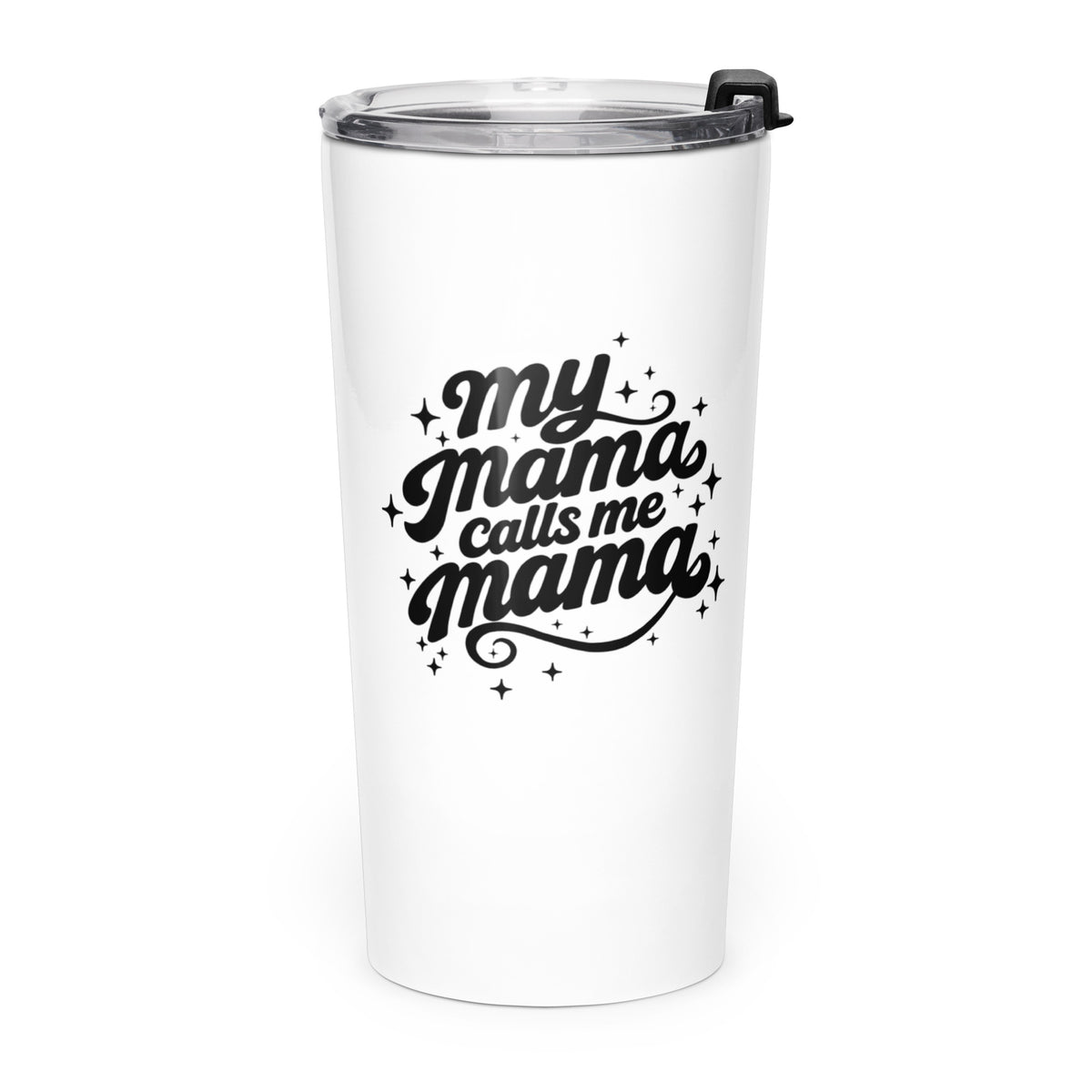 My Mama Calls Me Mama tapered stainless steel tumbler, 20 oz white, Arab mom gift by BOSA