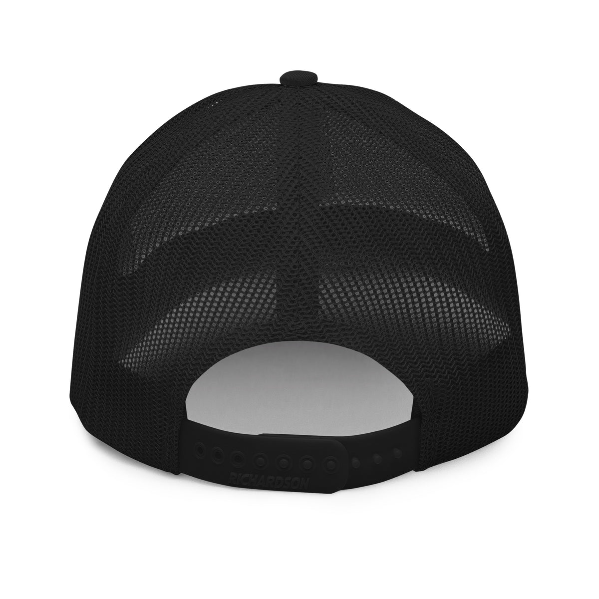 Toz snapback trucker cap in black, back view, Arabic slogan cap by BOSA