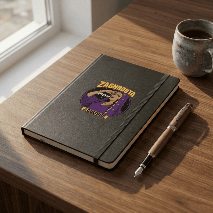 Zaghrouta hardcover bound notebook, Arab celebration stationery by BOSA
